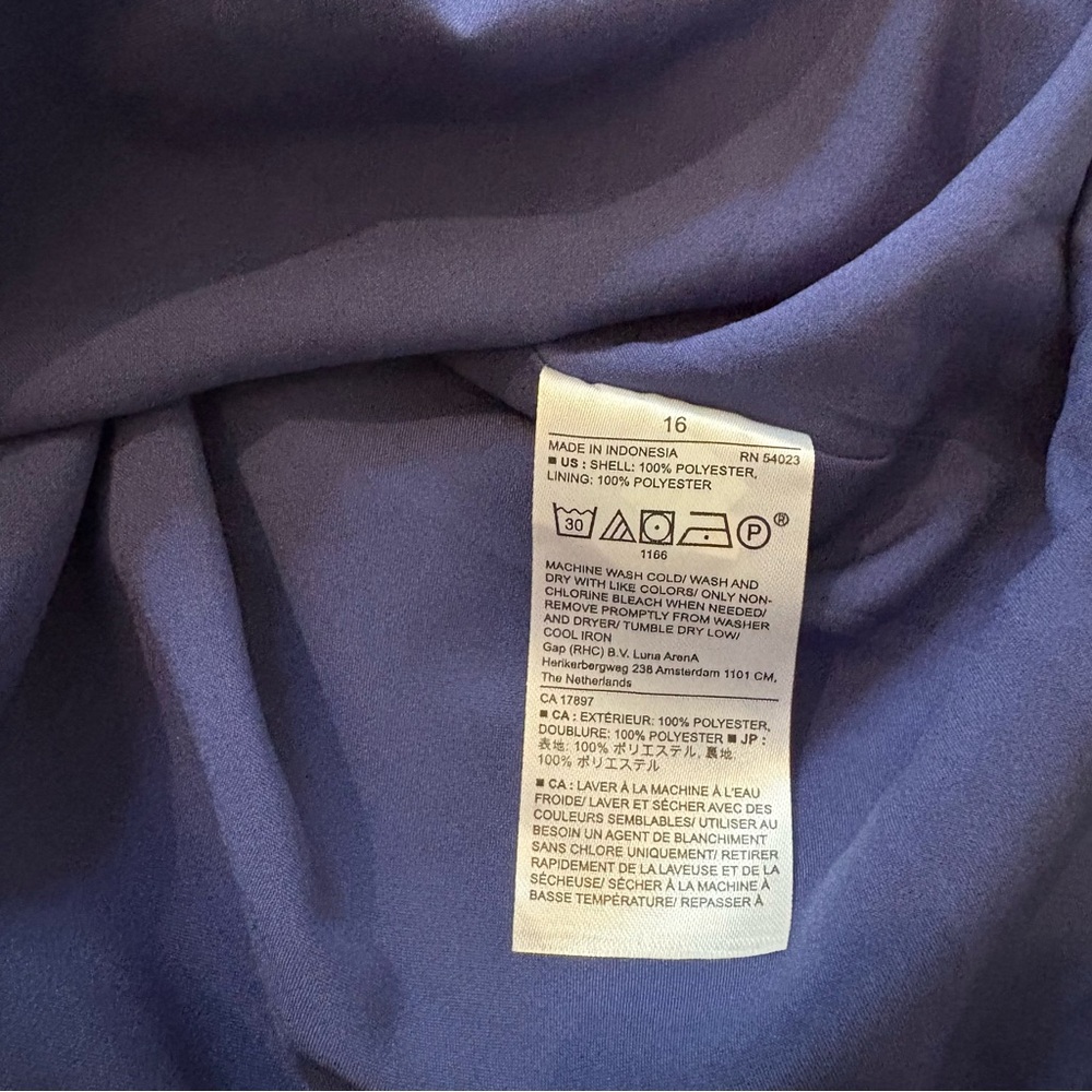NWT, Banana Republic Factory Empire-Waist Midi Dress, Granite Blue, Sz 16 - Picture 14 of 16